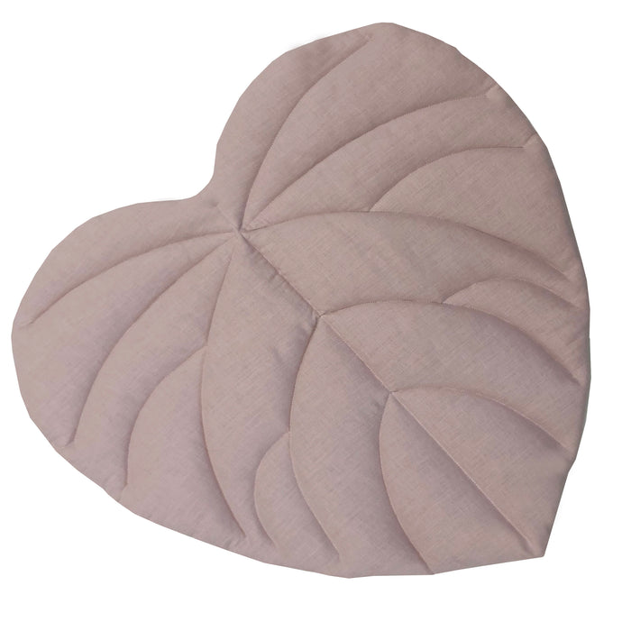 Linen Leaf  Play Mat.  Dusty rose & Light grey. S size.
