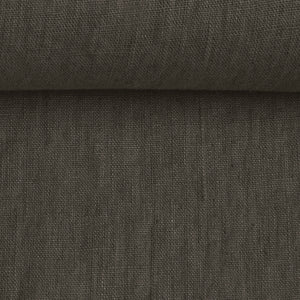 Stonewashed Linen Fabric. Walnut Brown