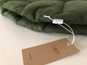 Linen Leaf Play Mat. Moss Green. M size