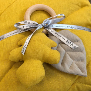 Stonewashed Linen Fabric. Mustard