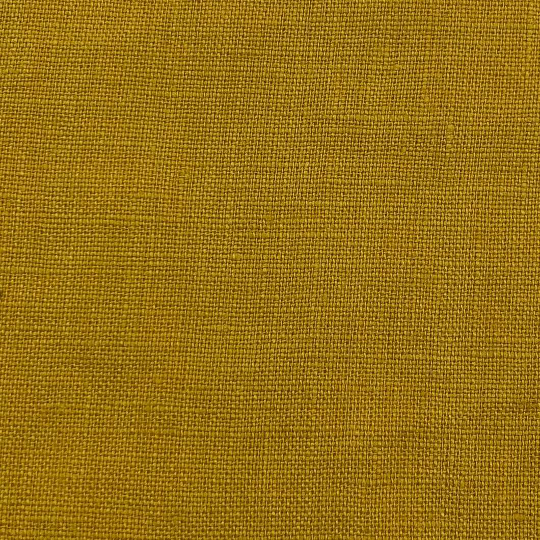 Stonewashed Linen Fabric. Mustard