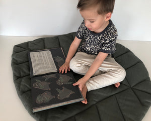Linen Leaf Play Mat. Mustard. M size