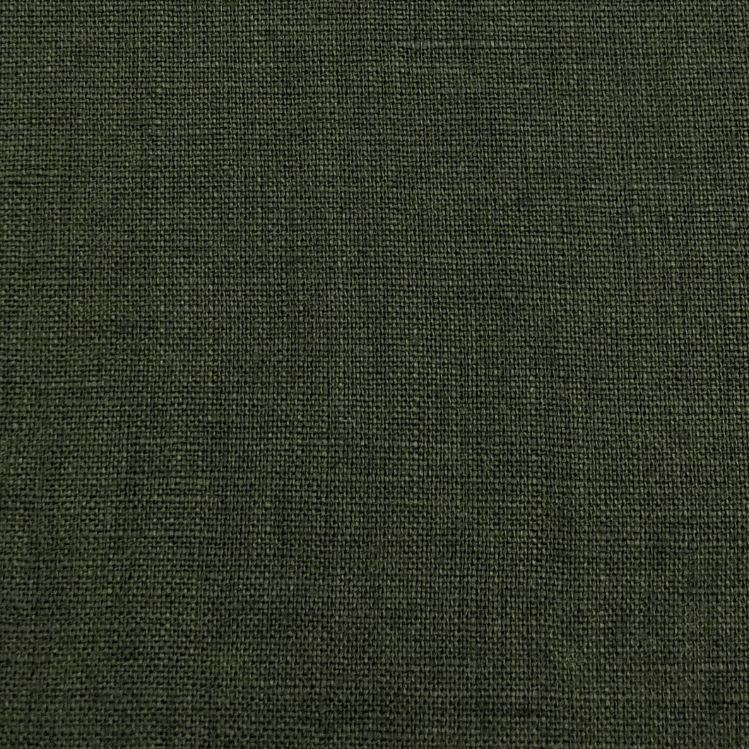 Stonewashed Linen Fabric. Moss Green