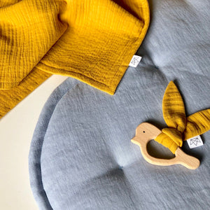 Stonewashed Linen Fabric. Sky blue