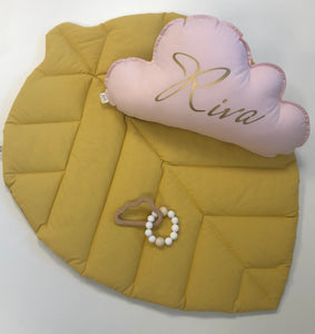 Cotton Leaf Play Mat. Mustard. S size