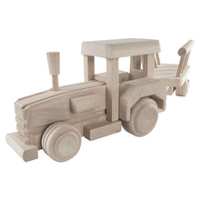 Load image into Gallery viewer, Wooden Tractor With Trailer