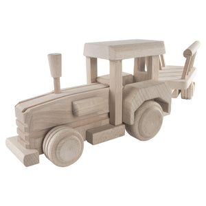 Wooden Tractor With Trailer